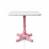 Frost White Banswara Marble Restaurant Table with Metal Legs - Medium