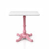 Sterling White Banswara Marble Restaurant Table with Metal Legs - Medium