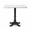 Seabrook White Banswara Marble Restaurant Table with Metal Legs - Large