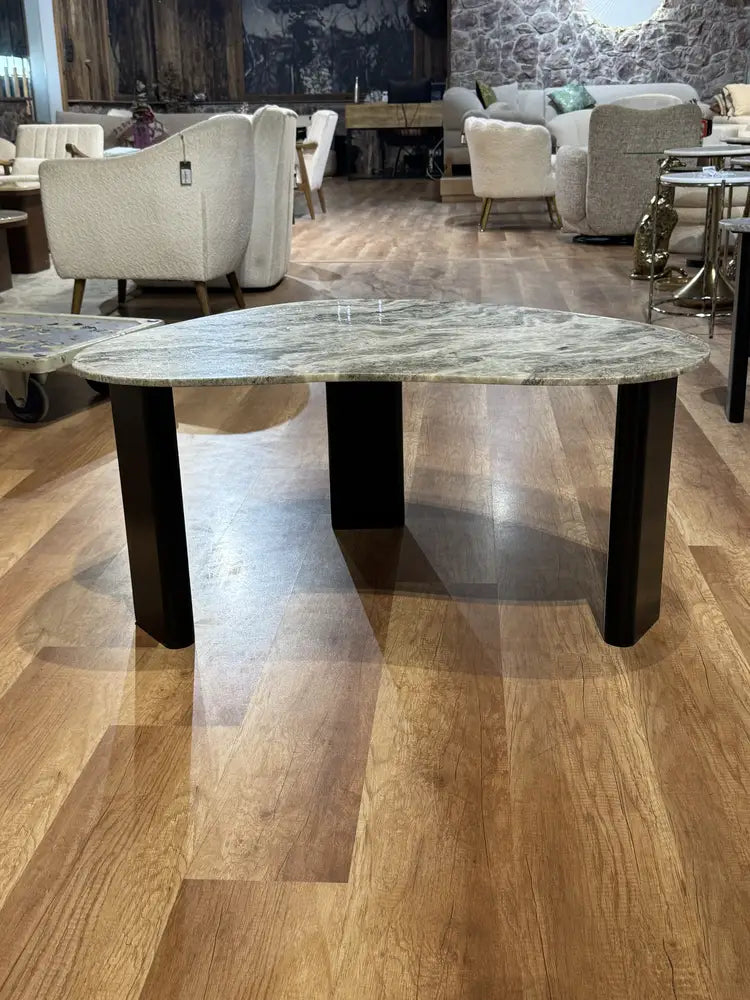 Thrice Wood Coffee Table with Marble real view 1
