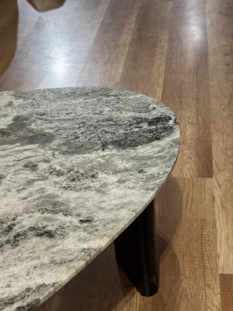 Thrice Wood Coffee Table with Marble real view 6