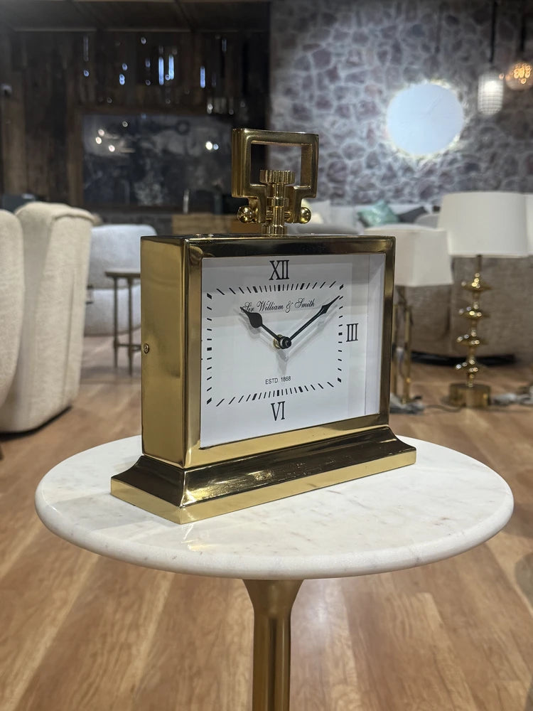 Vesper Stainless Steel Table Clock with Aluminium real view 3