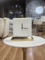 Onyx Stainless Steel Table Clock with Marble thumbnail 1