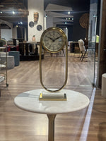 Cadre Stainless Steel Table Clock with Marble, Glass thumbnail 1