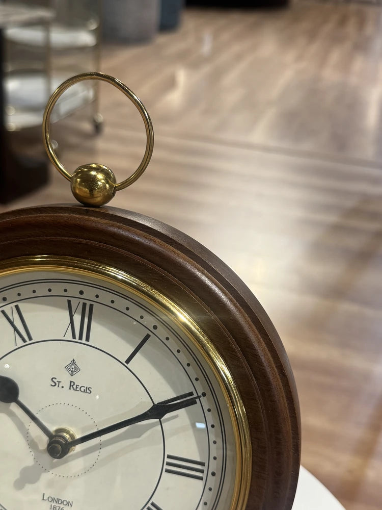 Fable Wood Table Clock with Aluminium, Glass real view 2