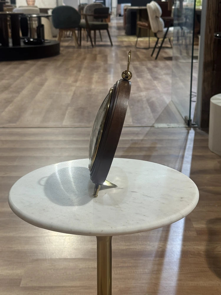 Fable Wood Table Clock with Aluminium, Glass real view 3