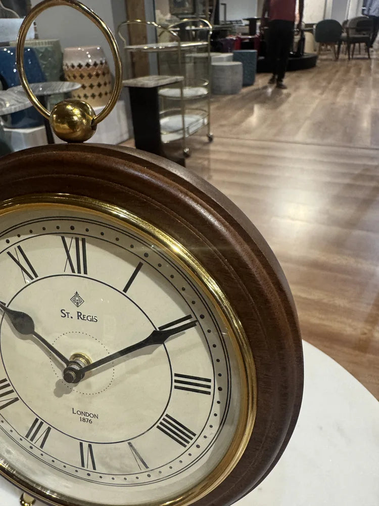 Fable Wood Table Clock with Aluminium, Glass real view 6