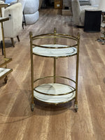 Lorne Stainless Steel Aluminium Trolley - White Marble thumbnail 4
