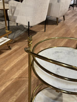 Lorne Stainless Steel Aluminium Trolley - White Marble thumbnail 6