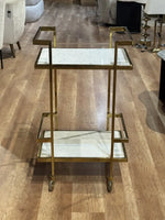 Callum Stainless Steel Aluminium Trolley - White Marble thumbnail 2