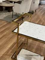 Callum Stainless Steel Aluminium Trolley - White Marble thumbnail 3