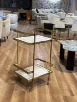Callum Stainless Steel Aluminium Trolley - White Marble thumbnail 4
