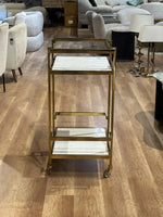 Callum Stainless Steel Aluminium Trolley - White Marble thumbnail 5