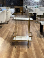 Callum Stainless Steel Aluminium Trolley - White Marble thumbnail 6