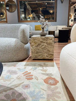 Sable Marble SideTable with Wheel - Panther Marble thumbnail 1