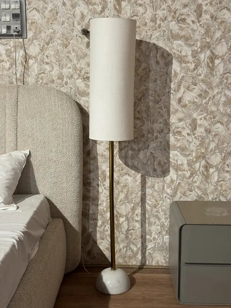 Stellan White Banswara Marble Base Floor Lamp real view 1