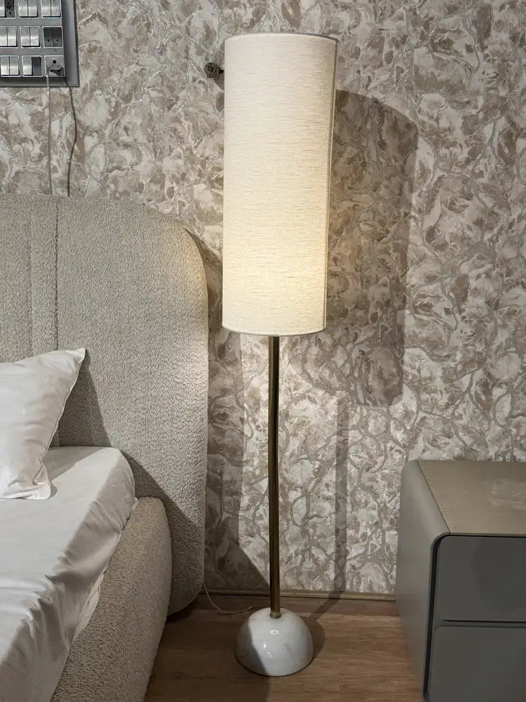 Stellan White Banswara Marble Base Floor Lamp real view 2