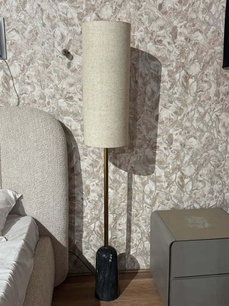 Greer Black Marble Base Floor Lamp real view 1