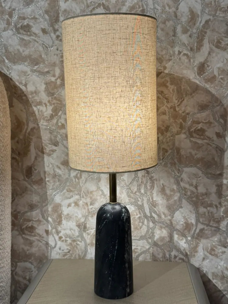 Lyra Black Marble Base Table Lamp real view 2