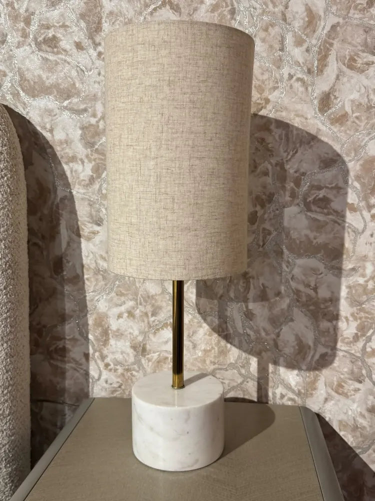 Isla White Banswara Marble Base Table Lamp real view 1