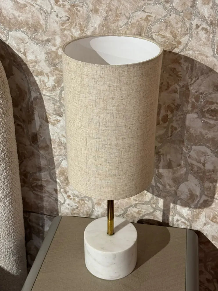 Isla White Banswara Marble Base Table Lamp real view 3