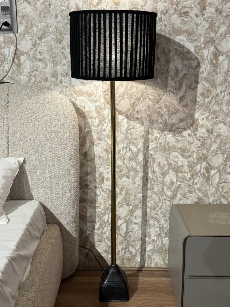 Wolfe Black Marble Base Floor Lamp real view 6