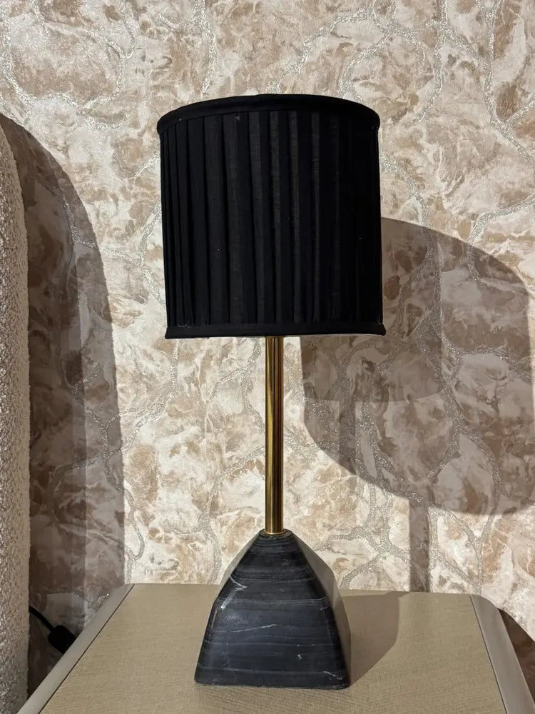 Tilda Black Marble Base Table Lamp real view 1