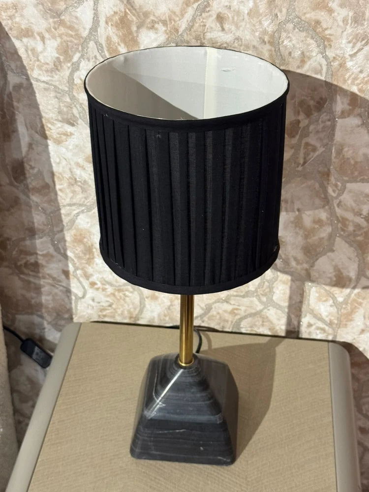 Tilda Black Marble Base Table Lamp real view 4