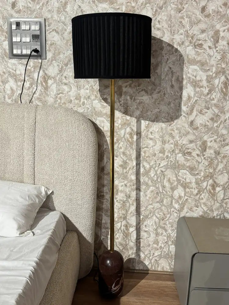 Garnet Red Marble Base Floor Lamp real view 1