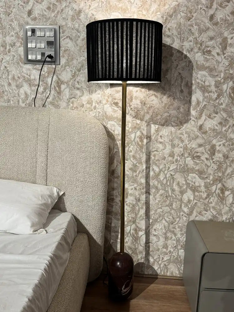 Garnet Red Marble Base Floor Lamp real view 2
