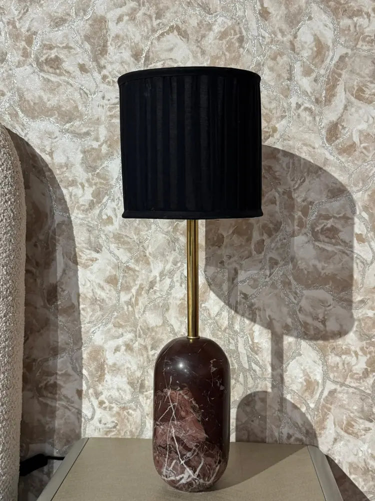Ruby Red Marble Base Table Lamp real view 1