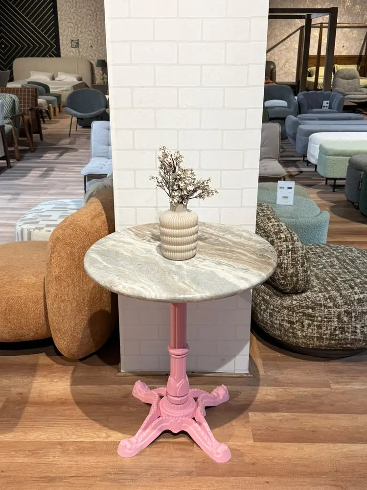 Avalon Sawar Marble Restaurant Table with Metal Legs - Medium real view 2