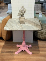 Calloway Sawar Marble Restaurant Table with Metal Legs - Large thumbnail 2