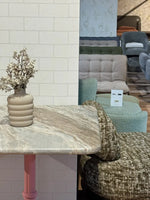 Calloway Sawar Marble Restaurant Table with Metal Legs - Large thumbnail 3