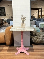 Calloway Sawar Marble Restaurant Table with Metal Legs - Medium thumbnail 1