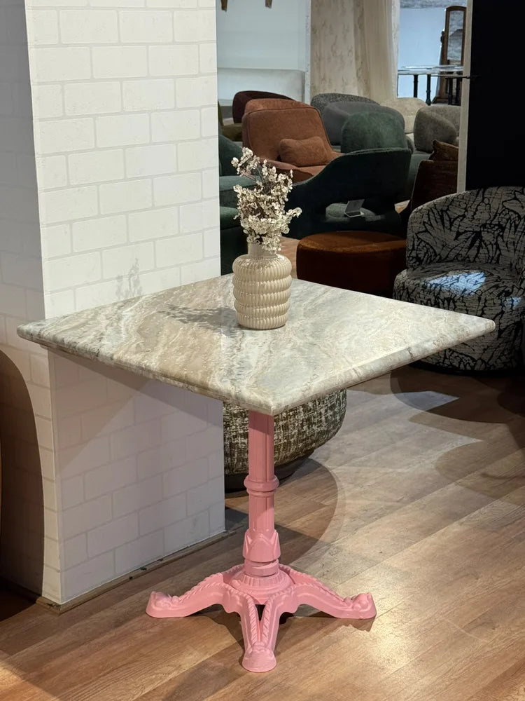 Summit Sawar Marble Restaurant Table with Metal Legs - Large real view 3