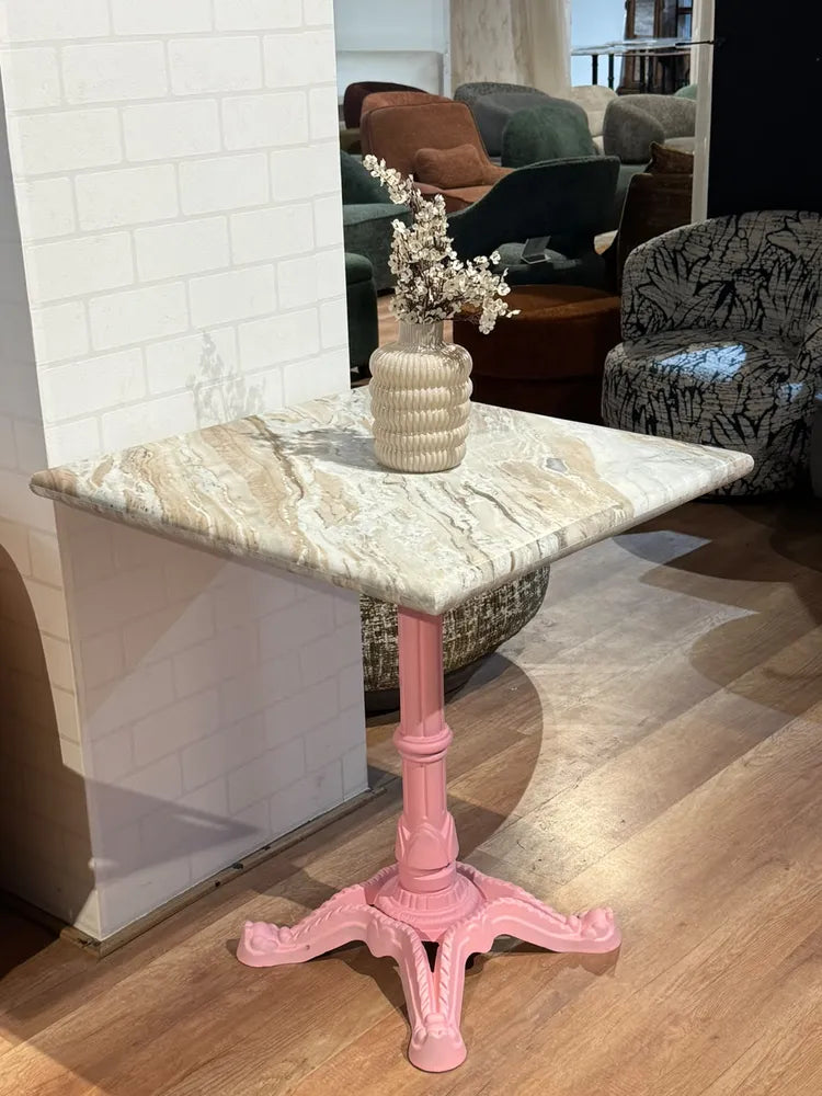 Summit Sawar Marble Restaurant Table with Metal Legs - Medium real view 2