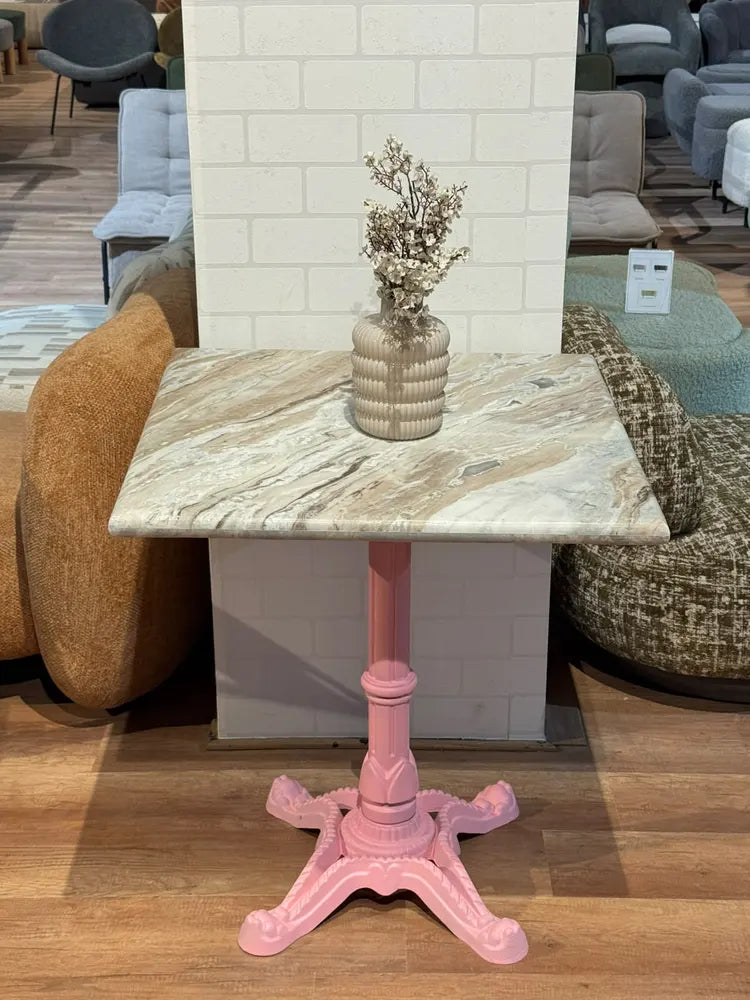 Summit Sawar Marble Restaurant Table with Metal Legs - Medium real view 3
