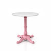 Glacier White Banswara Marble Restaurant Table with Metal Legs - Small