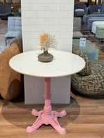 Glacier White Banswara Marble Restaurant Table with Metal Legs - Large thumbnail 2
