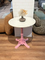 Glacier White Banswara Marble Restaurant Table with Metal Legs - Medium thumbnail 2