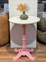 Glacier White Banswara Marble Restaurant Table with Metal Legs - Small thumbnail 1