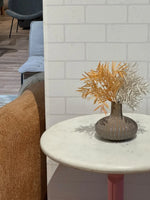 Glacier White Banswara Marble Restaurant Table with Metal Legs - Small thumbnail 3