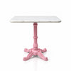 Frost White Banswara Marble Restaurant Table with Metal Legs - Large