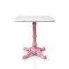 Frost White Banswara Marble Restaurant Table with Metal Legs - Small