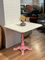 Frost White Banswara Marble Restaurant Table with Metal Legs - Large thumbnail 3