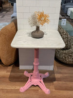 Frost White Banswara Marble Restaurant Table with Metal Legs - Small thumbnail 1