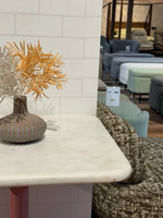 Frost White Banswara Marble Restaurant Table with Metal Legs - Small thumbnail 3