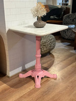 Frost White Banswara Marble Restaurant Table with Metal Legs - Small thumbnail 4