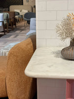 Frost White Banswara Marble Restaurant Table with Metal Legs - Small thumbnail 5